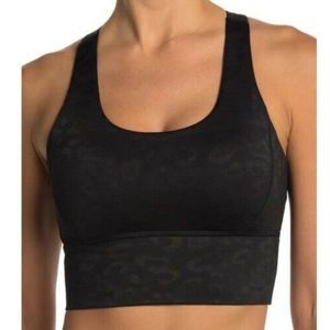 Black cheetah print sports bra.